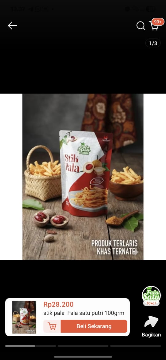 Produk stik pala fala  satu putri 100grm